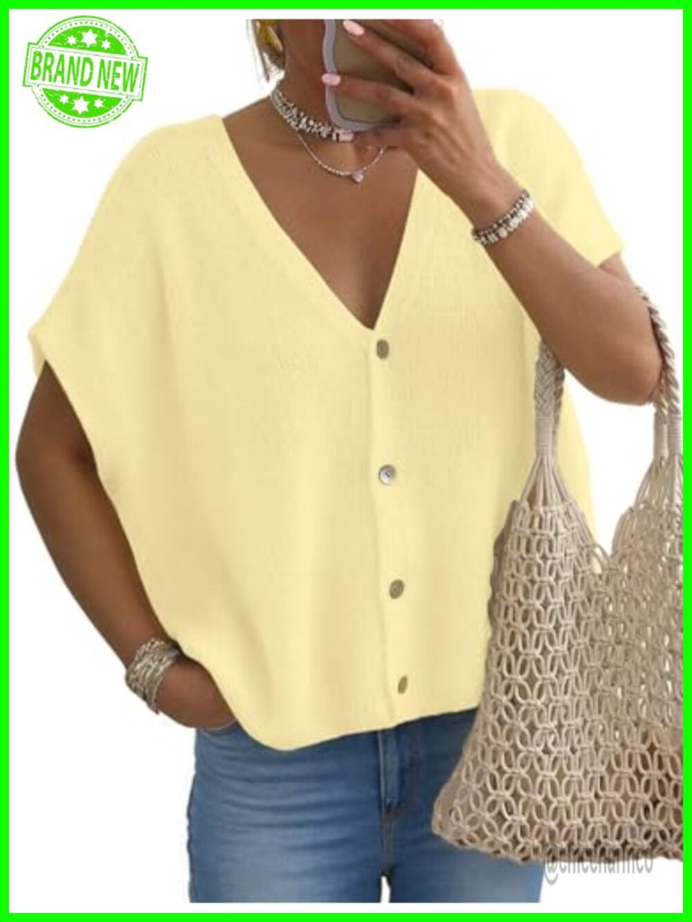 FireSwan Women's Casual Lightweight Batwing Sleeve Cardigan Sweater